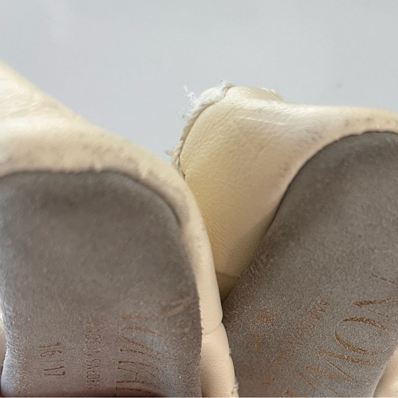 Nowali Sz 16/17 Cream Cotton Blend Leather Sole Moccasins - Picture 4 of 4